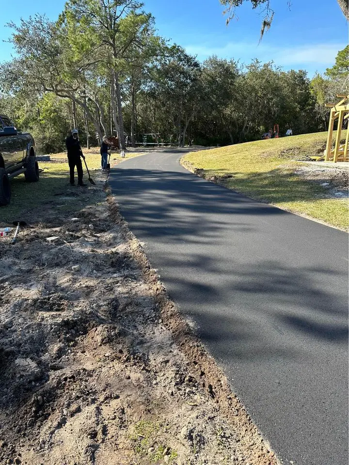 asphalt driveway paving just completed at an estate in boca raton fl